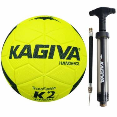 Imagem de Bola Handebol Kagiva K2 Tecnofusion Handball Mais Inflador, Amarelo, Ú