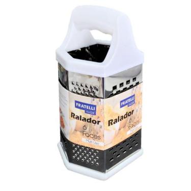 Imagem de Ralador manual 6 faces aço inox - queijo legumes frutas 0483 - Fratell