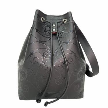 Imagem de Bolsa Feminina Saco Ombro Tiracolo Arabesco Preto Magicc Bolsas B-225
