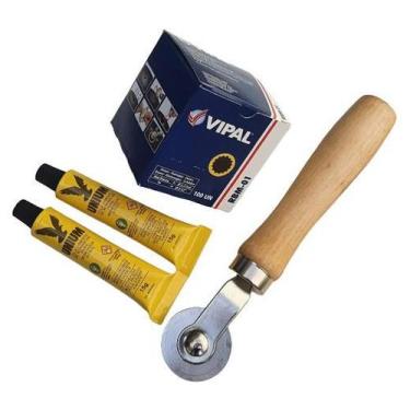 Imagem de Kit Remendo Reparo Bike Moto Vipal RBM-01 Caixa C/ 100 Pçs + 2 Colas R