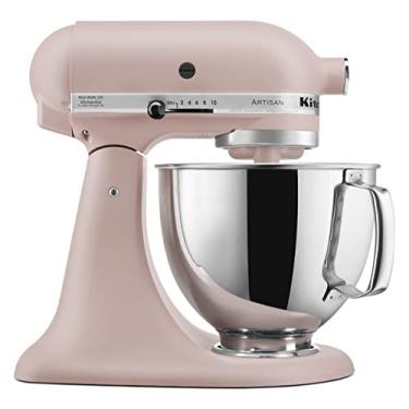 Imagem de KitchenAid KSM150PSFT Artisan Series 5-Qt. Batedeira de suporte com escudo de derramamento - Rosa pena