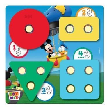 Imagem de Brinquedo Autismo Formas Cores Disney Mickey 4 Colunas Mdf - Vmp Papei