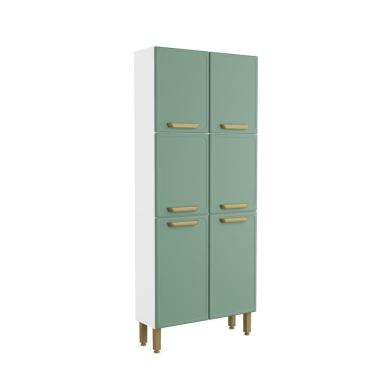 Imagem de Armário Paneleiro De Aço 6 Portas Bella Bertolini Verde Branco