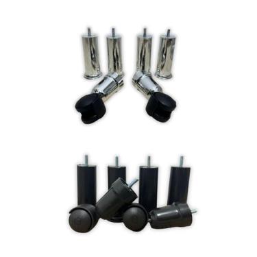 Imagem de Kit 6 Pés para cama box de solteiro/casal/queen/king 4 pés fixos e 2 c