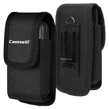 Imagem de Caseswill Bolsa de nylon para Boost Summit Flip, Cricket Debut Flex, Orbic Journey Pro, TCL Flip 4 5G, TCL Flip3, AT&T Cingular Flex 2, Sonim XP3 Plus, Alcatel Go Flip4 Case coldre com clipe de cinto