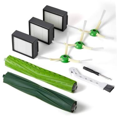 Imagem de Peças de reposição e acessórios para iRobot E, I & J Series, Combo i5, j5 Series Robot Vacuum, escovas duplas de borracha multisuperfície e 3 filtros HEPA e 3 escovas para varrer bordas