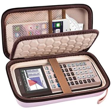 Imagem de Estojo para calculadoras gráficas Texas Instruments TI-84 Plus/TI-83 Plus CE Calculadora de cores, suporte de armazenamento para TI-89/para Casio fx-9750GIII para TI-30XS para cabos, canetas, lápis