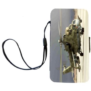 Imagem de Rikki Knight Capa carteira flip de helicóptero do exército com aba magnética para Apple iPhone 4 e 4s