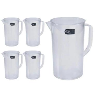 Imagem de Kit 5 Jarra 2 litros Acrílico Transparente Reforçada Suco Água Refresc