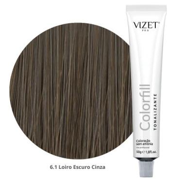 Imagem de Tratamento Tonalizante Colorfill 6.1 Loiro Escuro Cinza 50gr Vizet
