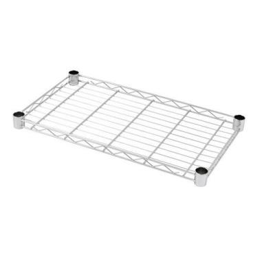 Imagem de Prateleira Para Estante Metal Cromada 60x35cm Fácil Instalar - Spaceo,