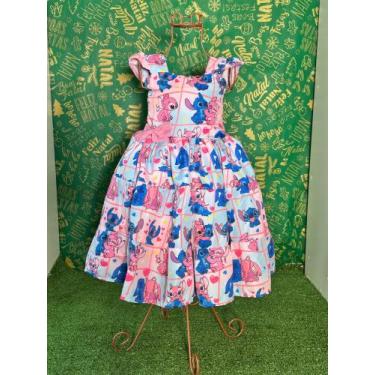 Imagem de Vestido Menina Infantil Elegante Stitch Rosa RF2 - AUREA, 06 MESES A 0
