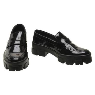 Imagem de Sapato Feminino Casual Mocassim Loafer Solado Tratorado - SLZ, Preto, 