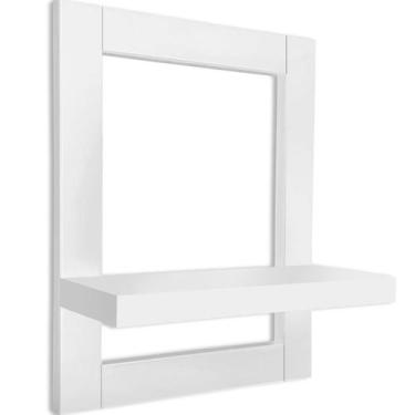 Imagem de Prateleira Nicho de Parede Quadro Decorativo Évora em MDF - Branca - G