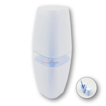 Imagem de Suporte Porta Escova de Dente Pasta Creme Dental de Pia Banheiro Branc