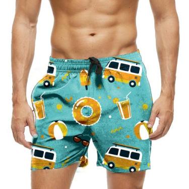 Imagem de Short Praia Shorts Banho Bermuda Verão Férias Cartoon Boia Suco 952 - 