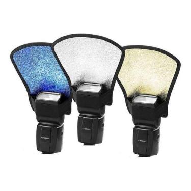 Imagem de Tres Pcs Difusor Flash Leque Rebatedor Prata Dourado Azul - dedcases