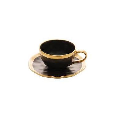 Imagem de Xícara de café em porcelana Dubai preto e dourado 90ml Wolff