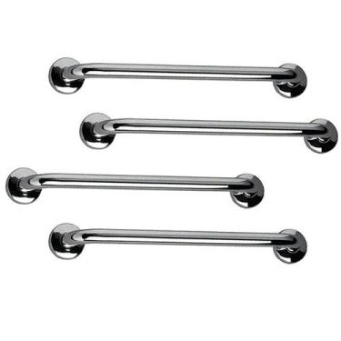 Imagem de Barra de Apoio 60cm Inox Kit 4 unidades Idoso Banheiro Box Acessibilid