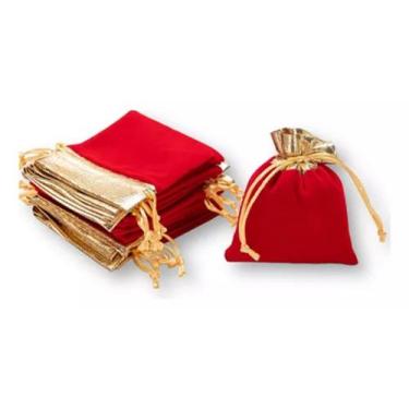 Imagem de Saquinhos De Veludo Com Cordão P/ Presente 50 Unidades - D Presentes, 