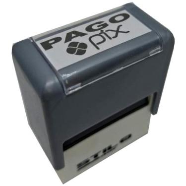 Imagem de CARIMBOS AUTOMÁTICOS PAGO PIX - MEDIDA 38x14MM - Stilo, PRATA