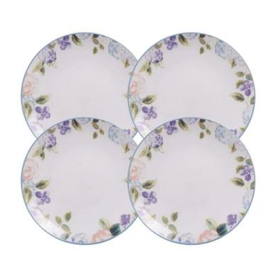Imagem de Jogo Pratos De Sobremesa Kit 4 Peças Porcelana 19cm Aura Tramontina