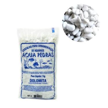 Imagem de Dolomita N2  Pedra p/  Aquarios Vasos e Jardins Cascalho Super Branco 