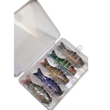Imagem de Isca Lambari Artificial Articulada 10cm 5 Iscas + Estojo - Cmik, 5 isc