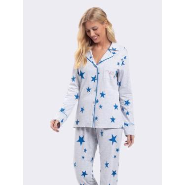 Imagem de Pijama Manga Longa Aberto Americano Shine like a Star - Veggi, Mescla,