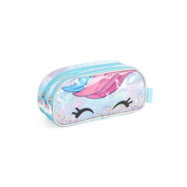 Imagem de Estojo Escolar Duplo Unicórnio 2 Divisórias Original Luxcel