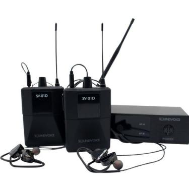 Imagem de Retorno In-Ear Soundvoice SV-01D Sem Fio Duplo com Receptor