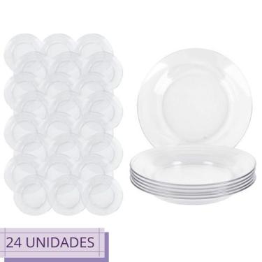 Imagem de Jogo 24 Pratos Astral Fundo 22cm Redondo Restaurante Almoço - NADIR FI