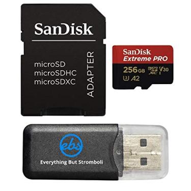 Imagem de Cartão de memória SanDisk Extreme Pro MicroSD de 256 GB compatível com DJI Mavic 3 Classic, Action 5 Pro, Mavic Pro Platinum (SDSQXCD-256G-GN6MA) Pacote com (1) leitor de cartão Everything But