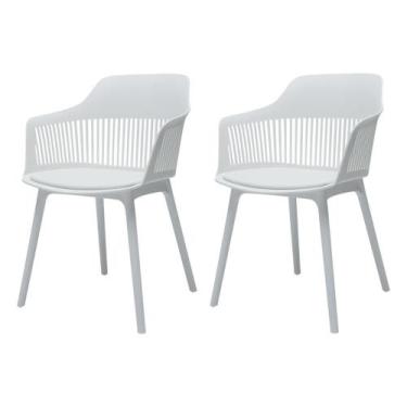 Imagem de Kit 2 Cadeiras Polipropileno Marcela Branca Cozinha Jantar - Waw Desig