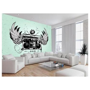 Imagem de Papel De Parede 3D Musica Toca Fita Retrô Tape 3,5M Mus41 - Você Decor