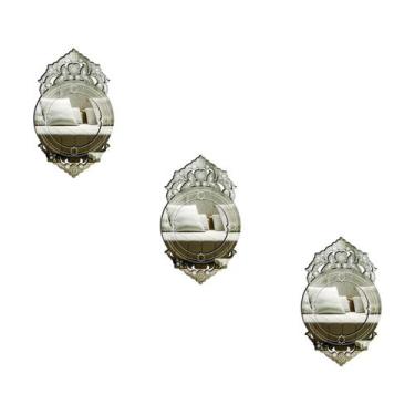 Imagem de Kit 3 Espelhos Decorativos venezianos  Pegui 32x19 3887 - CREATUS, pra