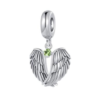 Imagem de MiiFort Wings of Angels Love Protection Zircônia Cúbica Berloque Pingente Pingente Compatível com Pulseiras Pandora Charms, One Size, Cobre, Sem Pedra Preciosa