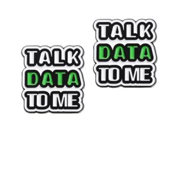 Imagem de QTAOEIONG Broche de esmalte Talk Data Tome, 2 peças, distintivo, lapela para homens e mulheres, 2.5x2.8cm, Metal, Sem Pedra Preciosa