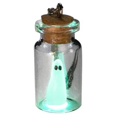 Imagem de AlterImage Colar Ghost in A Bottle que brilha no escuro com pingente verde inclui luz UV, Zinco, Sem Pedra Preciosa