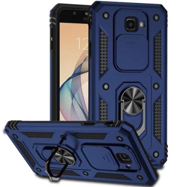 Imagem de Tothedu Capa para Galaxy J7 Prime, capa para Samsung J7 Prime com capa deslizante para câmera, suporte magnético à prova de choque com anel giratório de 360° integrado para Samsung Galaxy J7 Prime