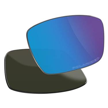 Imagem de Vaep Lentes de reposição de policarbonato para óculos de sol Oakley Gascan OO9014 - Azul gelo polarizado
