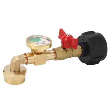 Imagem de Adaptador de Tanque de Gás Com Manômetro e Válvula de Controle Liga/desliga Adaptador de Recarga de Propano para Tanque de 1LB Adaptador de Cotovelo de Gás de Cilindro 20LBS QCC1