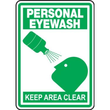Imagem de Accuform MFSD520XT Placa Dura-Plástica, Legenda "Colírio Pessoal Mantém a Área Transparente", 35,5 cm de Comprimento x 25,4 cm de Largura x 0,2 cm de espessura, Verde no Branco, 35,5 cm de Altura,