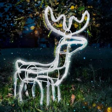 Imagem de Rena de Led Natalina com 112 Lâmpadas, Luz Branca Fria, Design Encantador Enfeite para Natal, Papai Noel, Fim de Ano, Família Casa Sítio Condomínio Loja Shopping (220V)