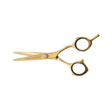 Imagem de Tesoura Profissional Corte Fio Navalha 6 Polegadas Dourado - Salles Pr