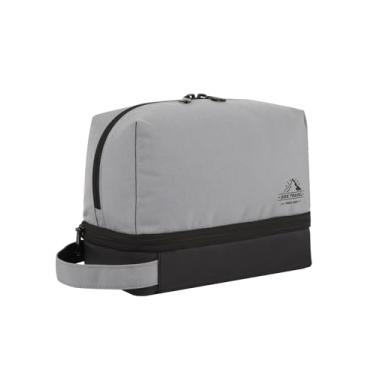 Imagem de GOX Bolsa de viagem masculina com kit de higiene pessoal, bolsa de barbear resistente à água para acessórios de higiene pessoal, bolsa de higiene portátil para pincéis, ferramentas, Cinza, Bolsa de