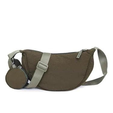 Imagem de Bolsa transversal com bolsa de moedas Hobo Sling Bolsa crescente feminina masculina moderna pequena bolsa de ombro bolsa de ombro bolsa bolsa de ombro bolsa bolsa alça ajustável, Verde, Medium