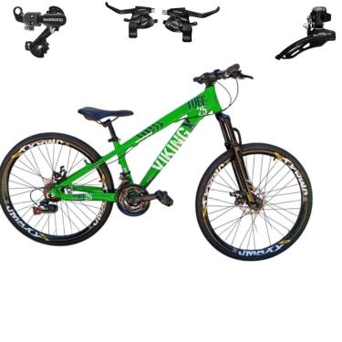 Imagem de Bicicleta 26 VikingX Tuff25 24v  Trocadores SHIMANO Aluminio Freeride Disco Mecânico Pneu Slick 1.50-Unissex