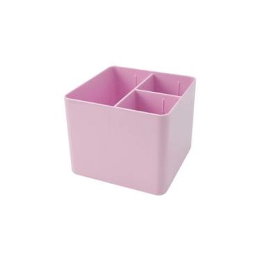 Imagem de Porta Objeto Com 3 Divisórias Dello - Papelaria Criativa, Rosa