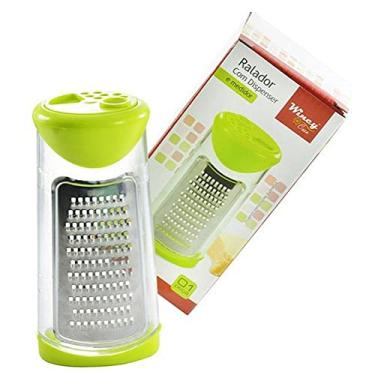 Imagem de RALADOR INOX COM DISPENSE DE PLÁSTICO TRANSPARENTE E QUEIJEIRA
